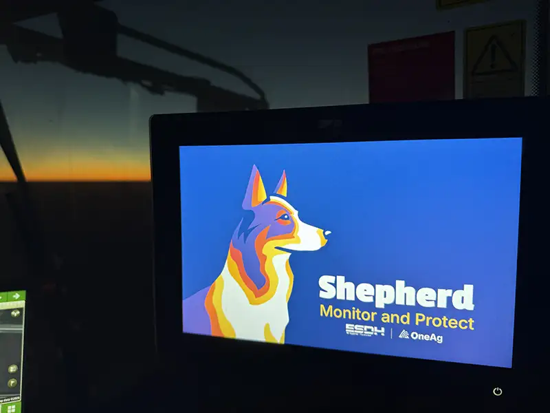 Shepherd on-screen in cab